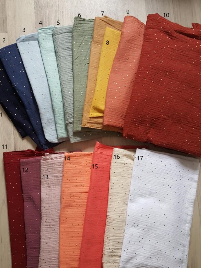 1 bleu marine
2 bleu indigo
3 bleu glacier
4 mint
5 vert sauge
6 kaki clair
7 camel
8 moutarde
9 marsala
10 brique
11 grenat
12 violine
13 rose blush
14 abricot
15 corail
16 ivoire
17 blanc