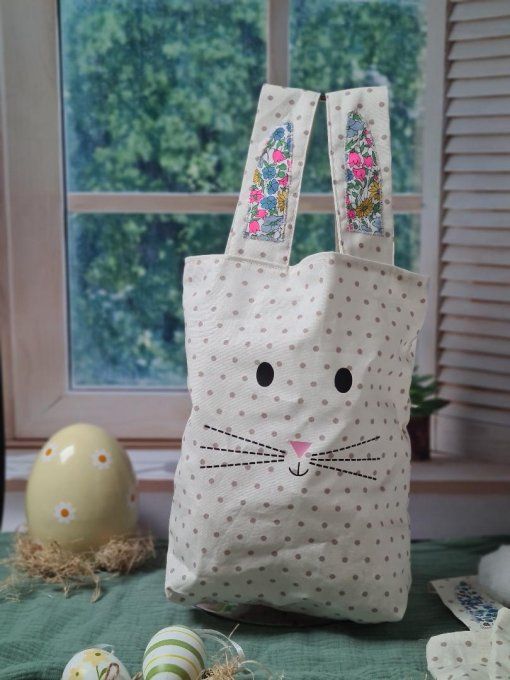 Tote bag lapin de Pâques - sur commande