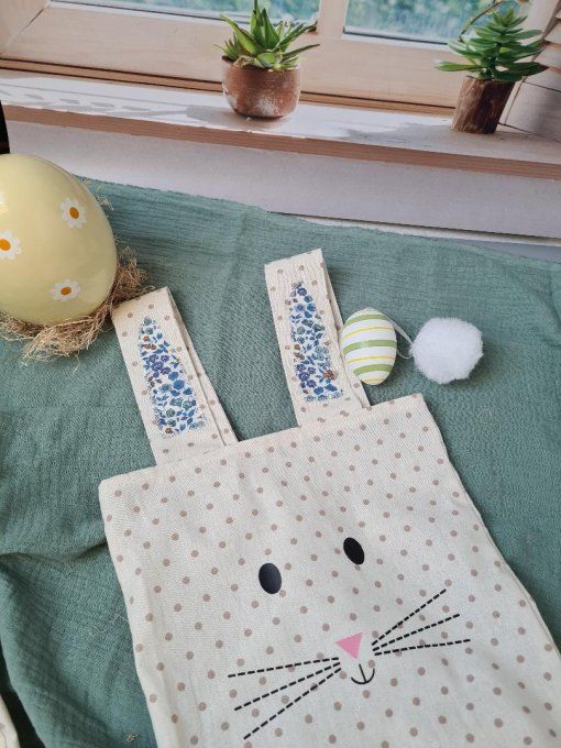 Tote bag lapin de Pâques - sur commande