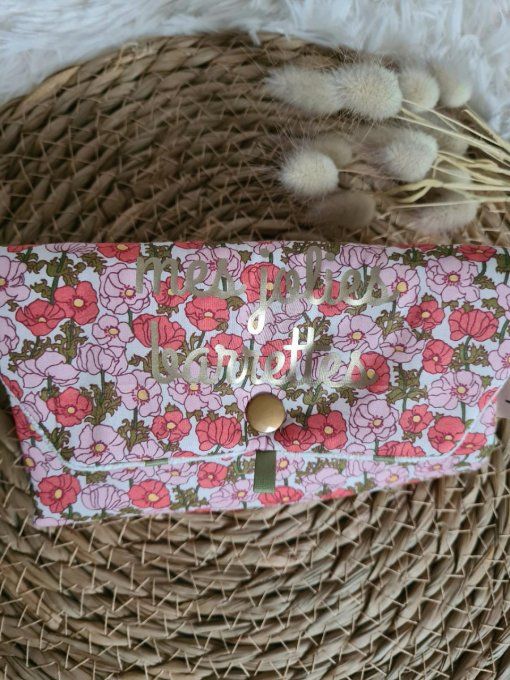 Pochette à barrettes en Liberty Charmian rose