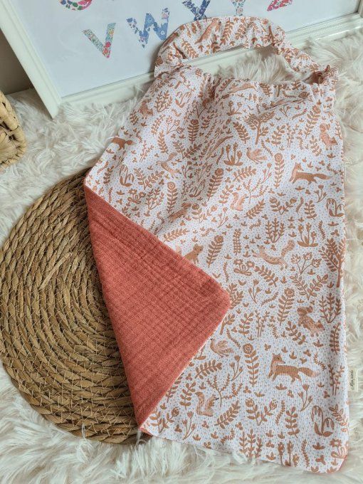 serviette de table à encolure élastique - verso double gaze
